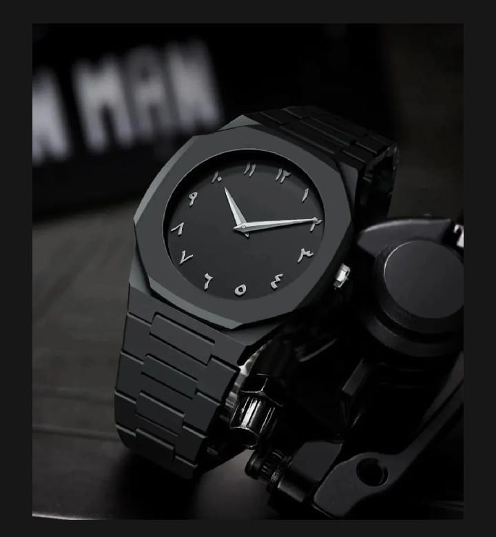 Black Arabic Aura Watch For Men Stylish And Trendy Watches For Boys