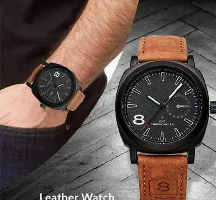 Branded Chronometer Leather Belt Watch Men’s Fashion Wrist Watch Design Watch